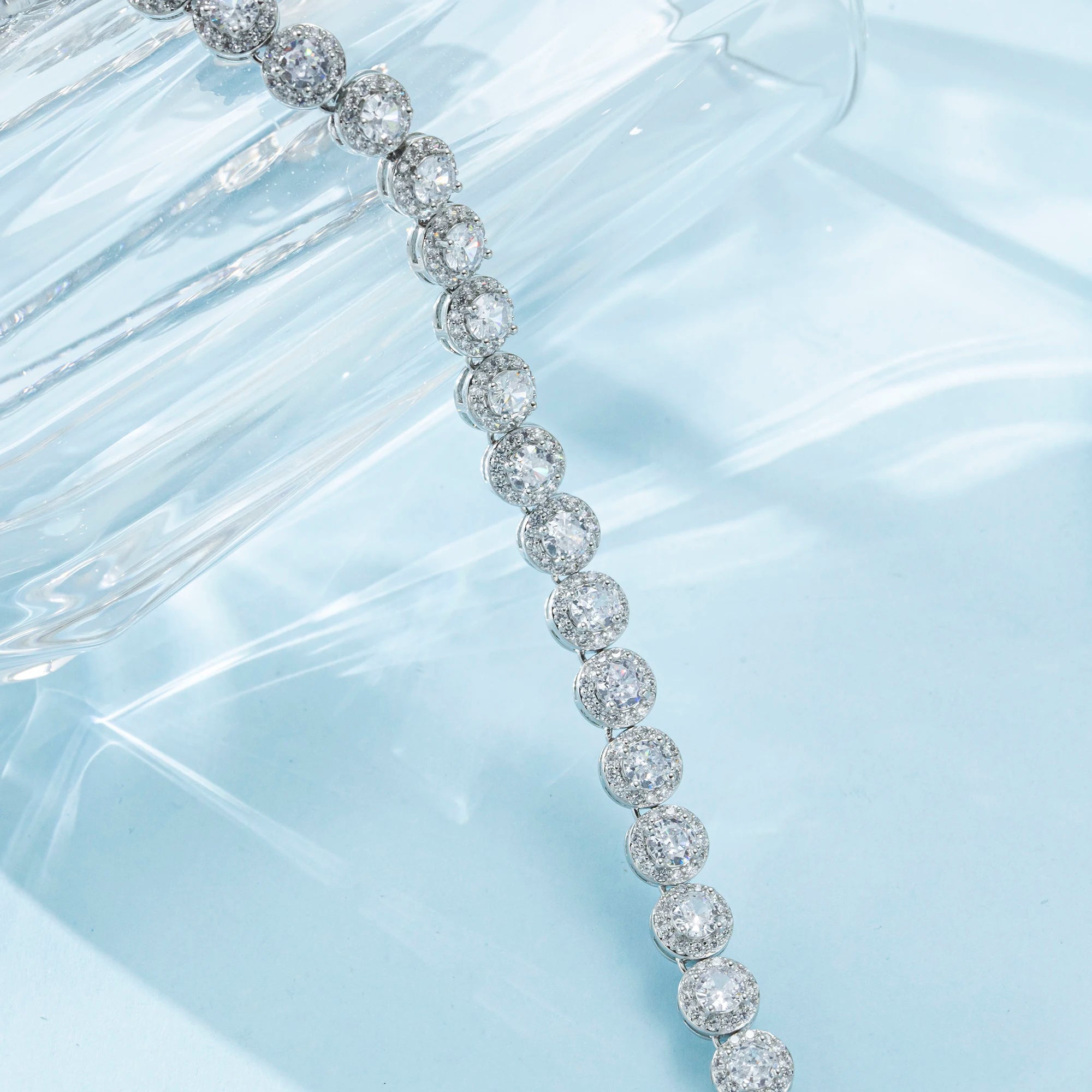 Collier Femme Tennis Argent Plaqué Or Blanc Zircon - Bijou Femme Homme Luxe