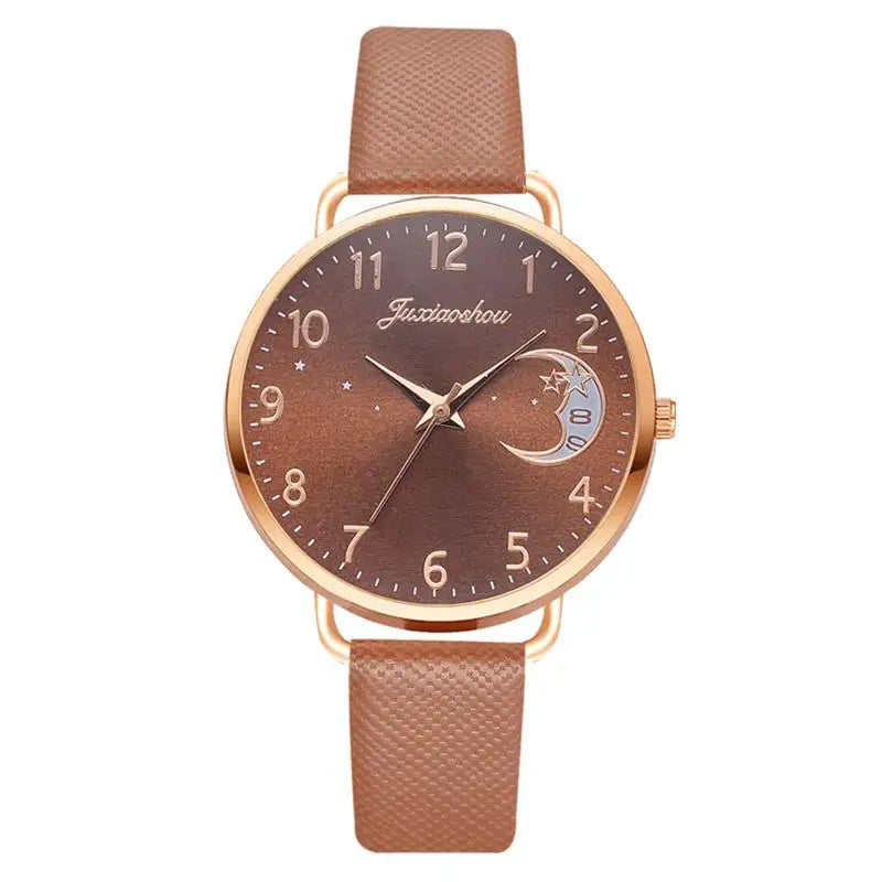 LIGE - Montre Femme à Quartz en Cuir , Nouvelle Marque, Cadran Numérique Simple, Horloge