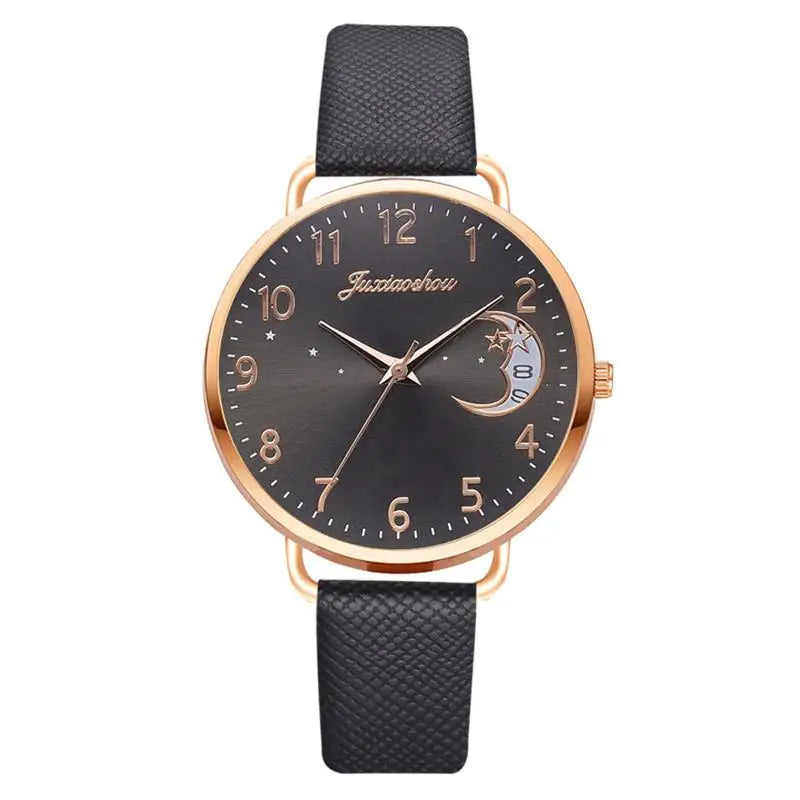 LIGE - Montre Femme à Quartz en Cuir , Nouvelle Marque, Cadran Numérique Simple, Horloge
