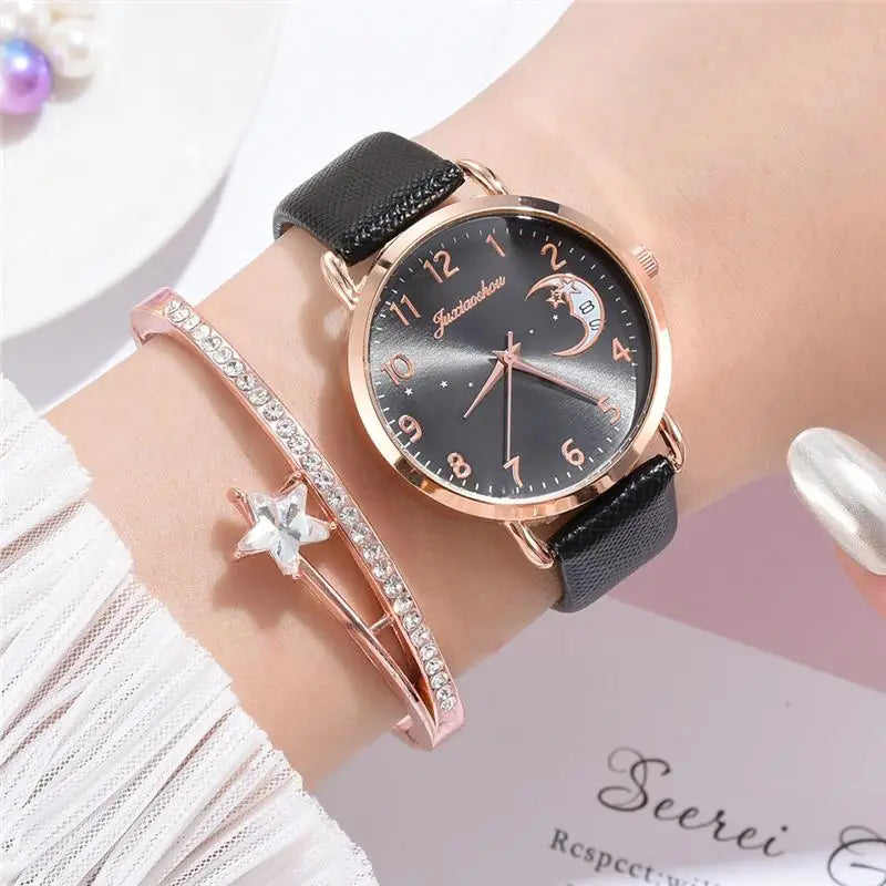 LIGE - Montre Femme à Quartz en Cuir , Nouvelle Marque, Cadran Numérique Simple, Horloge