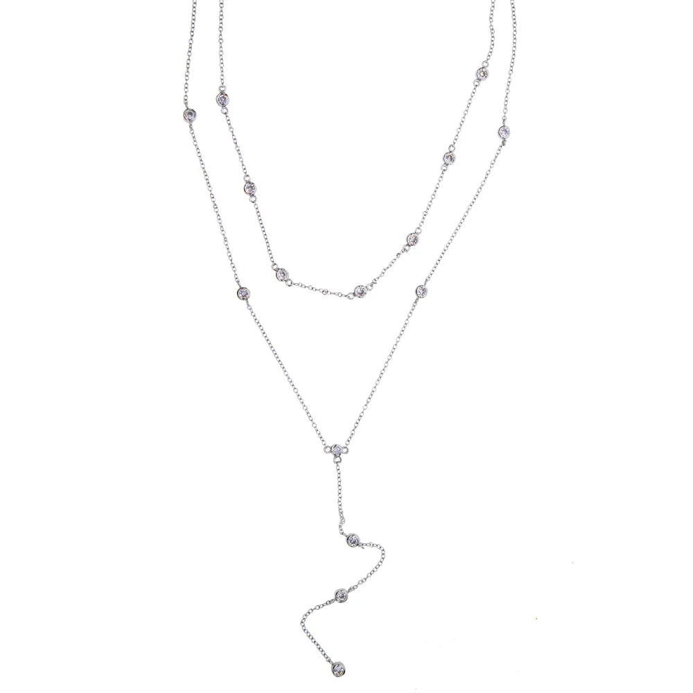 Collier Multicouche Argent 2025 Extensible - Double Couche Or Rose Argent 925 Femme