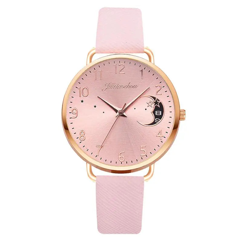 LIGE - Montre Femme à Quartz en Cuir , Nouvelle Marque, Cadran Numérique Simple, Horloge