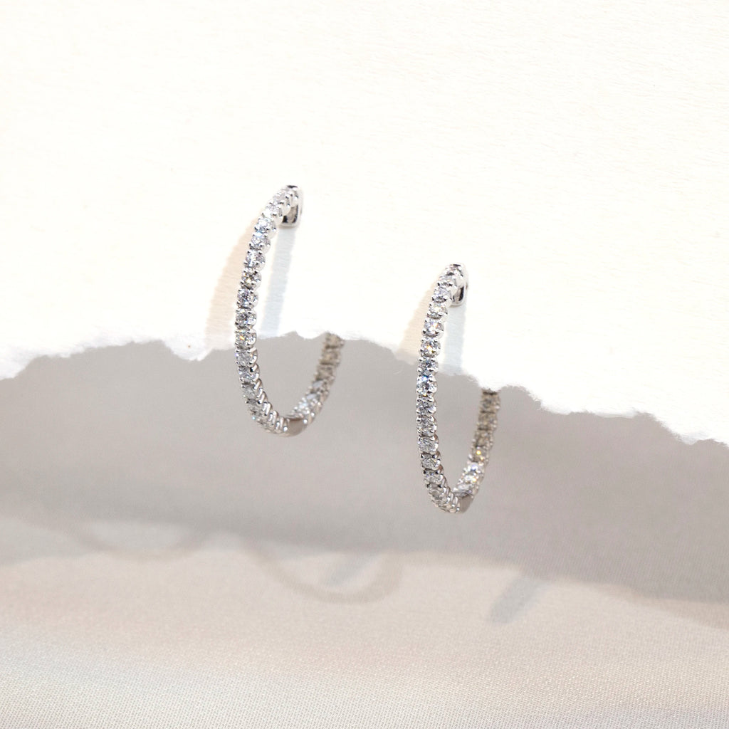 Boucles d'Oreilles Femmes Or 18K Diamants Laboratoire - Bijou Luxe Certifié IGI