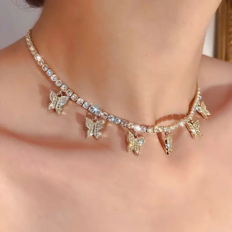 Collier Femme Ras du Cou Punk Rock Chaîne Épaisse Doré - Bijou Femme Tendance