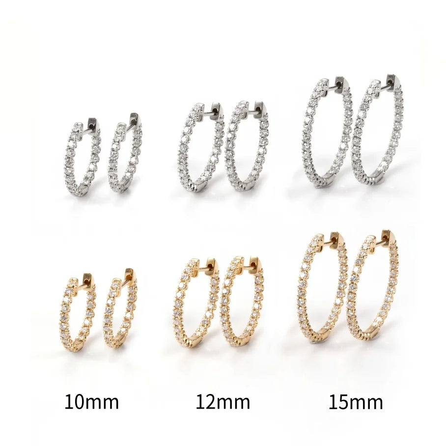 Boucles d'Oreilles Femmes Or 18K Diamants Laboratoire - Bijou Luxe Certifié IGI