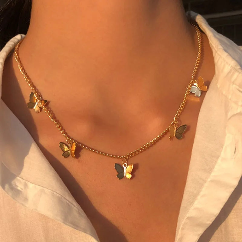 Collier Femme Ras du Cou Punk Rock Chaîne Épaisse Doré - Bijou Femme Tendance