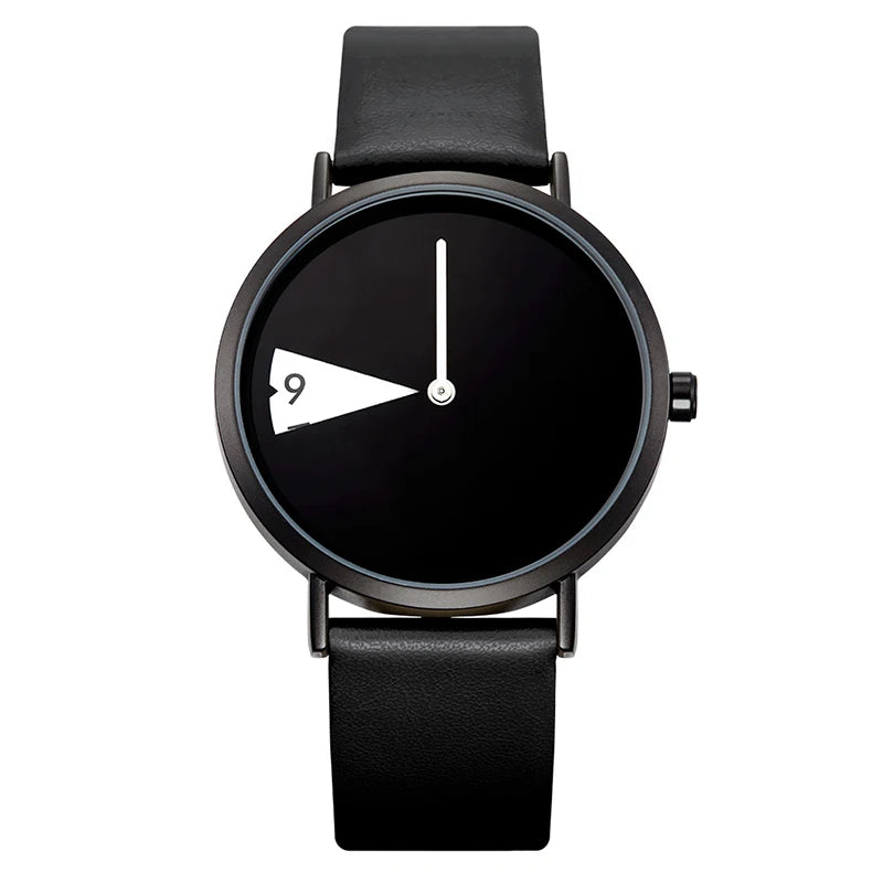 MOONBIFFY - Montre Femme Créative Minimaliste - Bracelet Cuir - Étanche 3 ATM - Mouvement Japonais