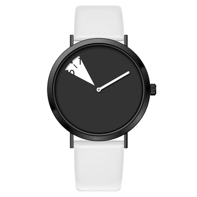 MOONBIFFY - Montre Femme Créative Minimaliste - Bracelet Cuir - Étanche 3 ATM - Mouvement Japonais
