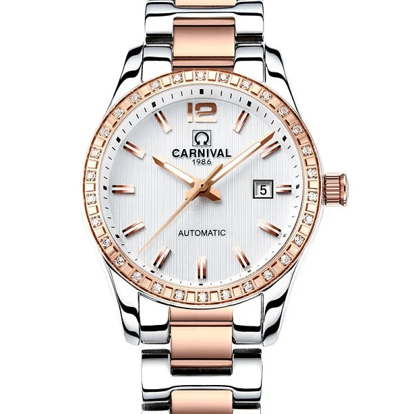 Montre Automatique Femme CARNIVAL 2025 - Mécanique Calendrier Verre Saphir