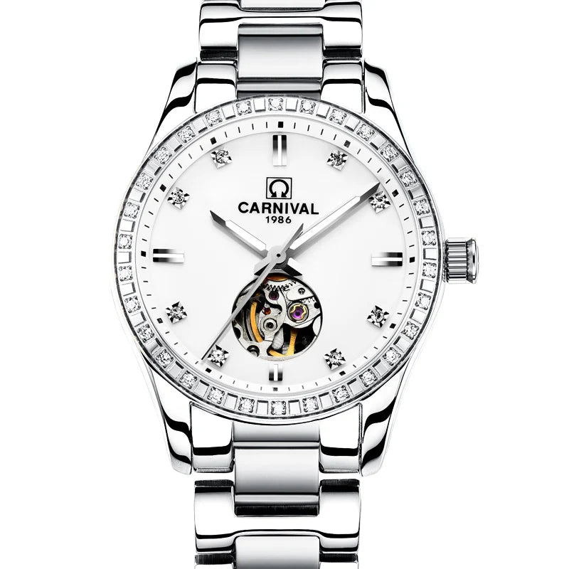 Montre Automatique Femme CARNIVAL 2025 - Mécanique Calendrier Verre Saphir