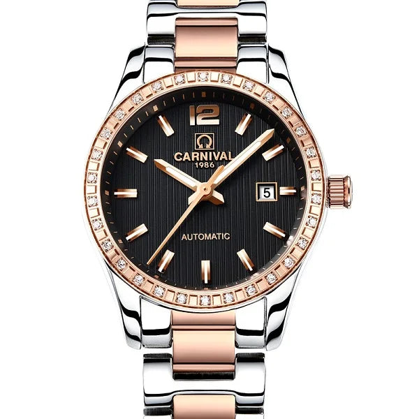 Montre Automatique Femme CARNIVAL 2025 - Mécanique Calendrier Verre Saphir