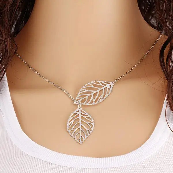 Collier Pendentif Feuilles et Oiseau - Bijou Statement Maxi Choker Femme Tendance