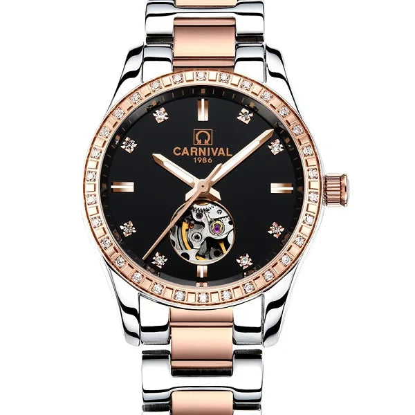 Montre Automatique Femme CARNIVAL 2025 - Mécanique Calendrier Verre Saphir