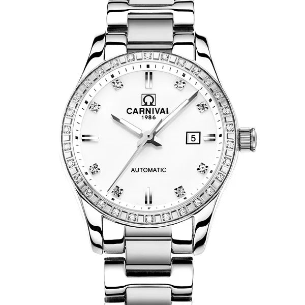 Montre Automatique Femme CARNIVAL 2025 - Mécanique Calendrier Verre Saphir