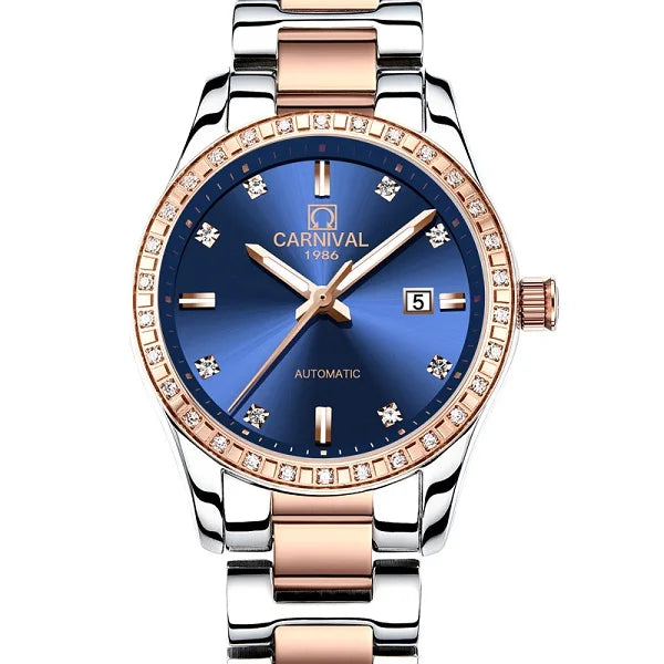 Montre Automatique Femme CARNIVAL 2025 - Mécanique Calendrier Verre Saphir