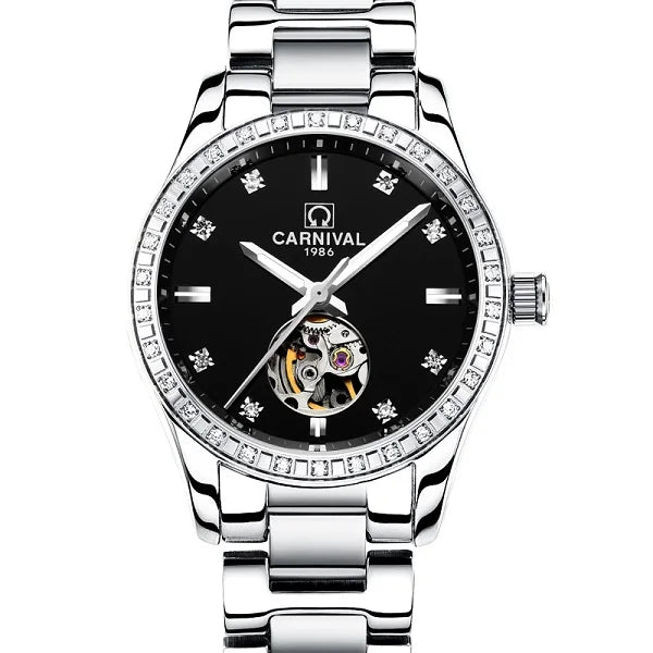 Montre Automatique Femme CARNIVAL 2025 - Mécanique Calendrier Verre Saphir