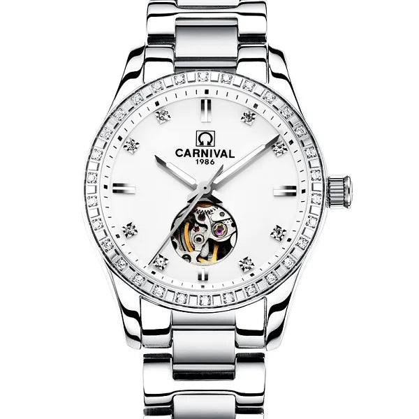 Montre Automatique Femme CARNIVAL 2025 - Mécanique Calendrier Verre Saphir