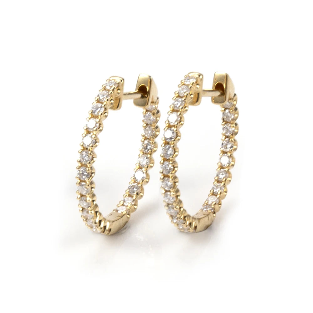 Boucles d'Oreilles Femmes Or 18K Diamants Laboratoire - Bijou Luxe Certifié IGI