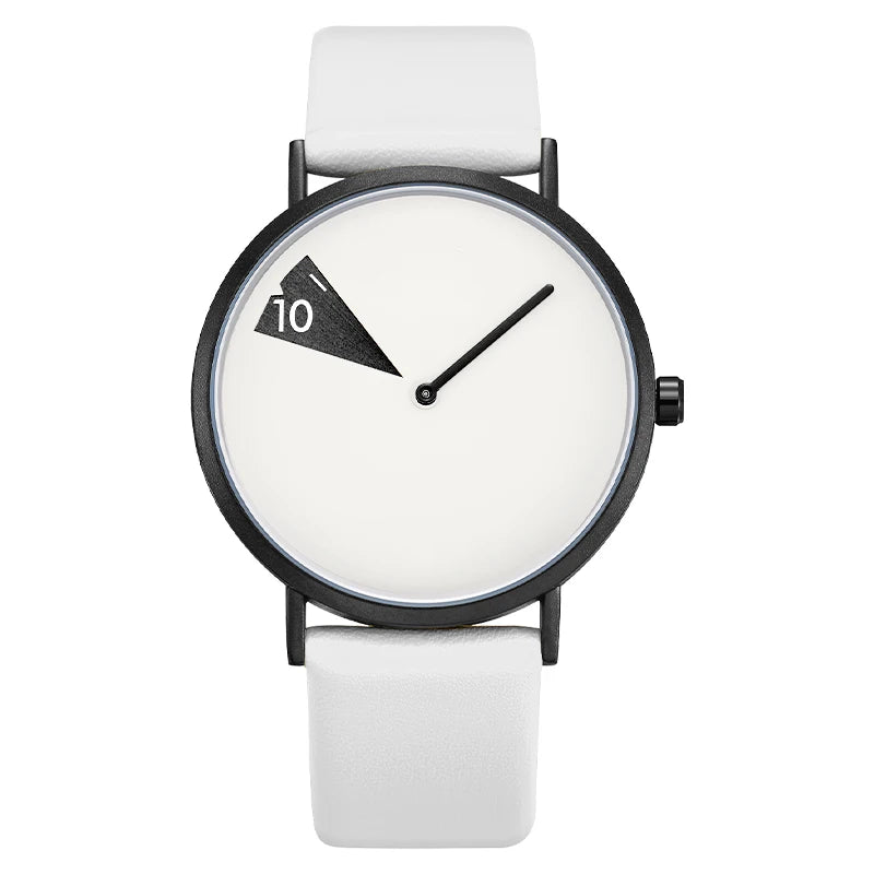 MOONBIFFY - Montre Femme Créative Minimaliste - Bracelet Cuir - Étanche 3 ATM - Mouvement Japonais