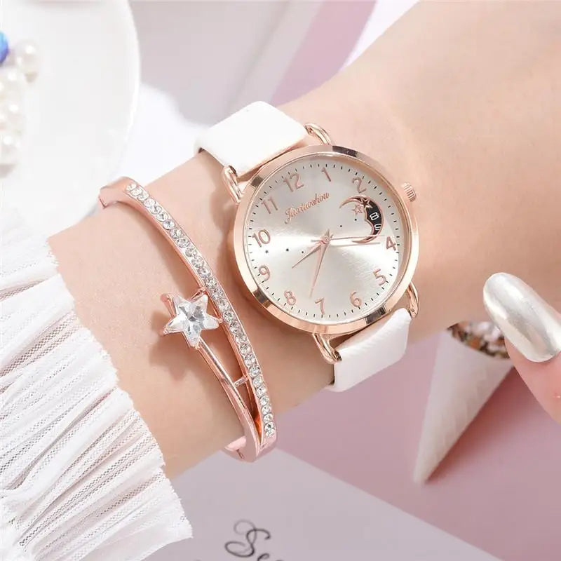 LIGE - Montre Femme à Quartz en Cuir , Nouvelle Marque, Cadran Numérique Simple, Horloge