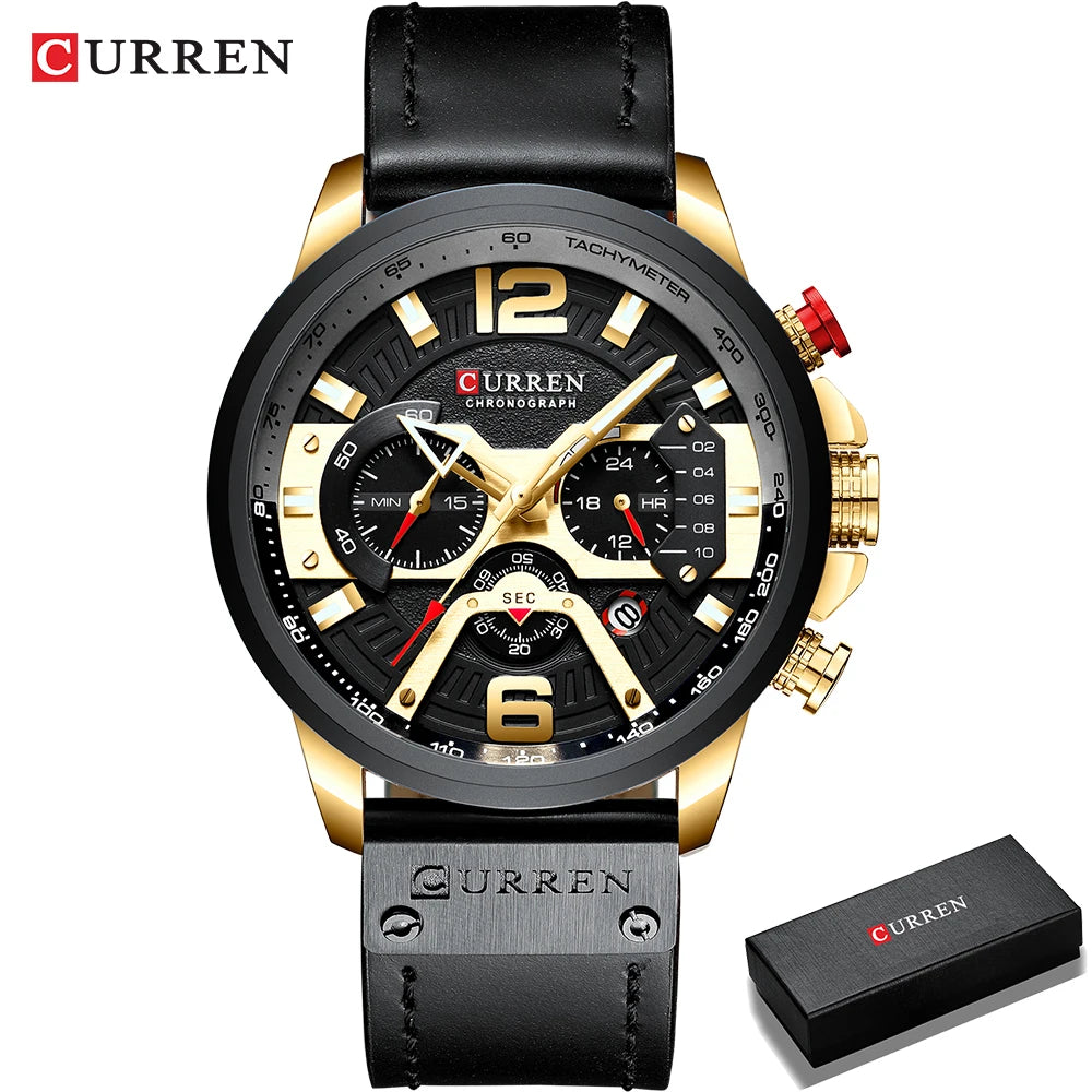 CURREN - Montre Homme 8329 Chronographe Militaire Sport Cuir