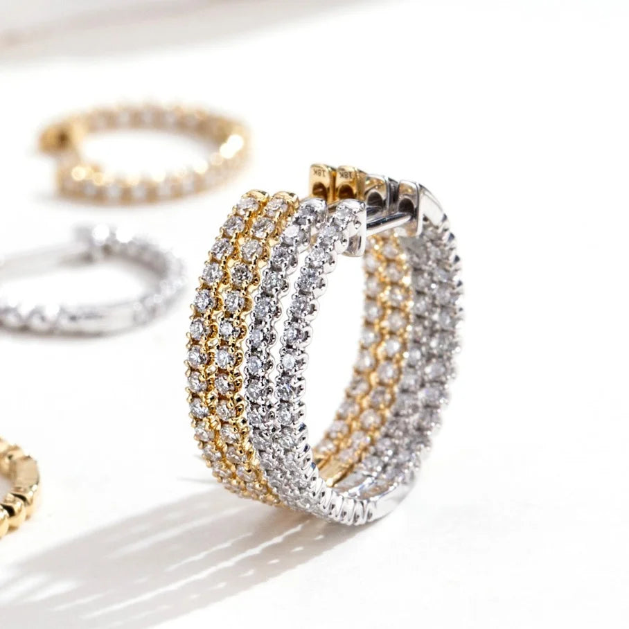 Boucles d'Oreilles Femmes Or 18K Diamants Laboratoire - Bijou Luxe Certifié IGI