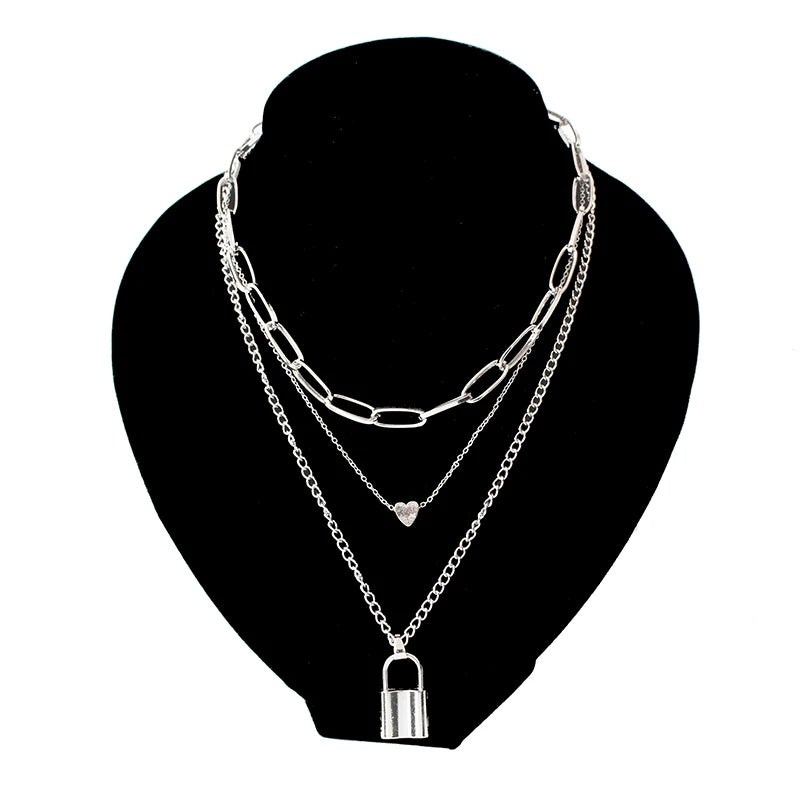 Collier Femme Ras du Cou Punk Rock Chaîne Épaisse Doré - Bijou Femme Tendance