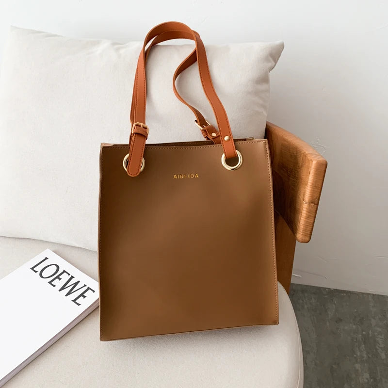 Sac à Main Femme Grande Capacité Cuir PU - Cabas Élégant Designer Poignée