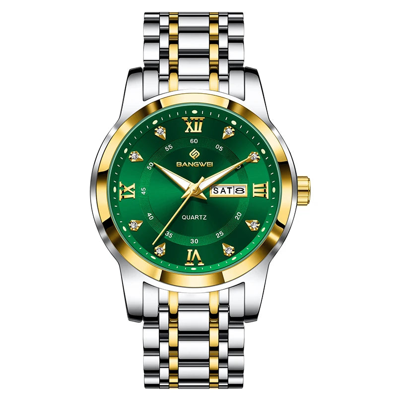Montre Femme LIGE 2026 Diamant - Acier Inoxydable, Bracelet Créatif, Étanche 3 ATM, Calendrier Lumineux