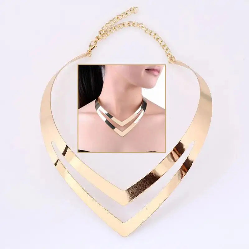 Collier Femme Maxi Statement Chunky Choker - Bijou Luxe Couleur Or Tendance Punk