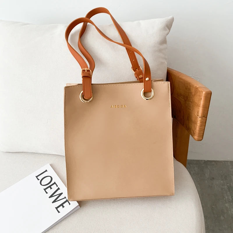 Sac à Main Femme Grande Capacité Cuir PU - Cabas Élégant Designer Poignée