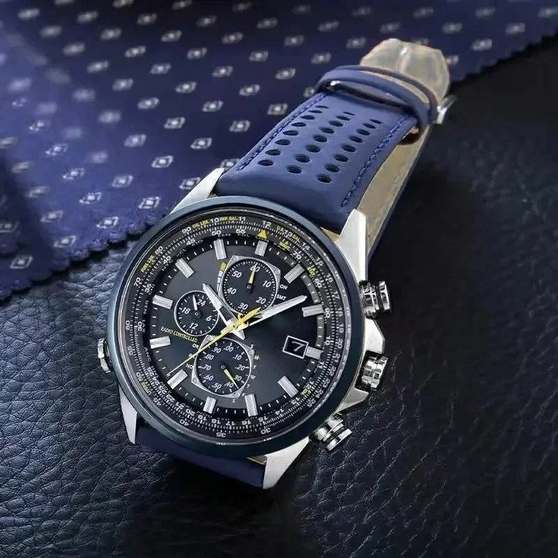 Montre Homme Luxe Quartz 2026 - Acier Inoxydable, Calendrier, Chronographe, Étanche 3 ATM