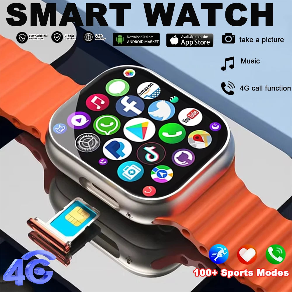 Montre Homme Connectée T83 Pro 2026 – 4G Android 10.0, Écran AMOLED 1.96", Caméra 200W, GPS & 100+ Sports
