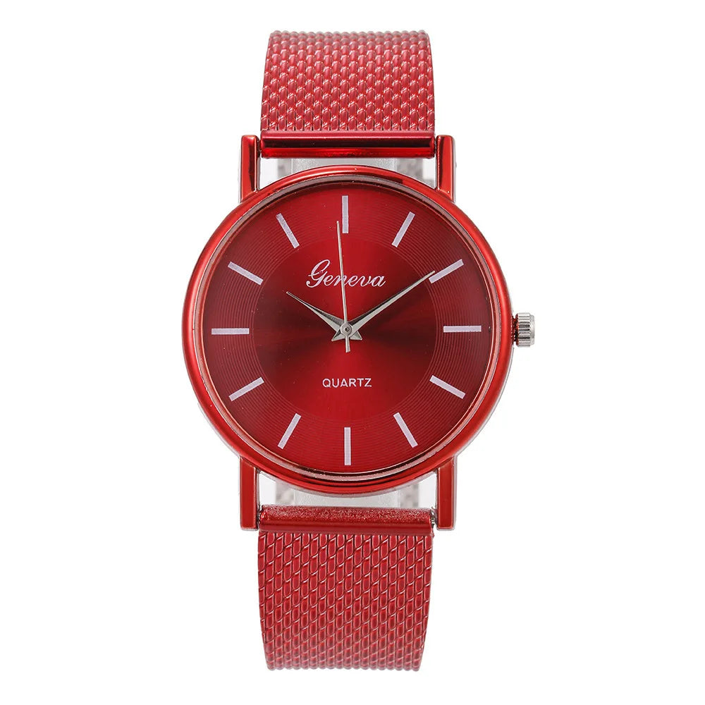 MOONBIFFY - Montre Femme Luxe Quartz - Acier Inoxydable - Cadran Doré - Casual Élégant