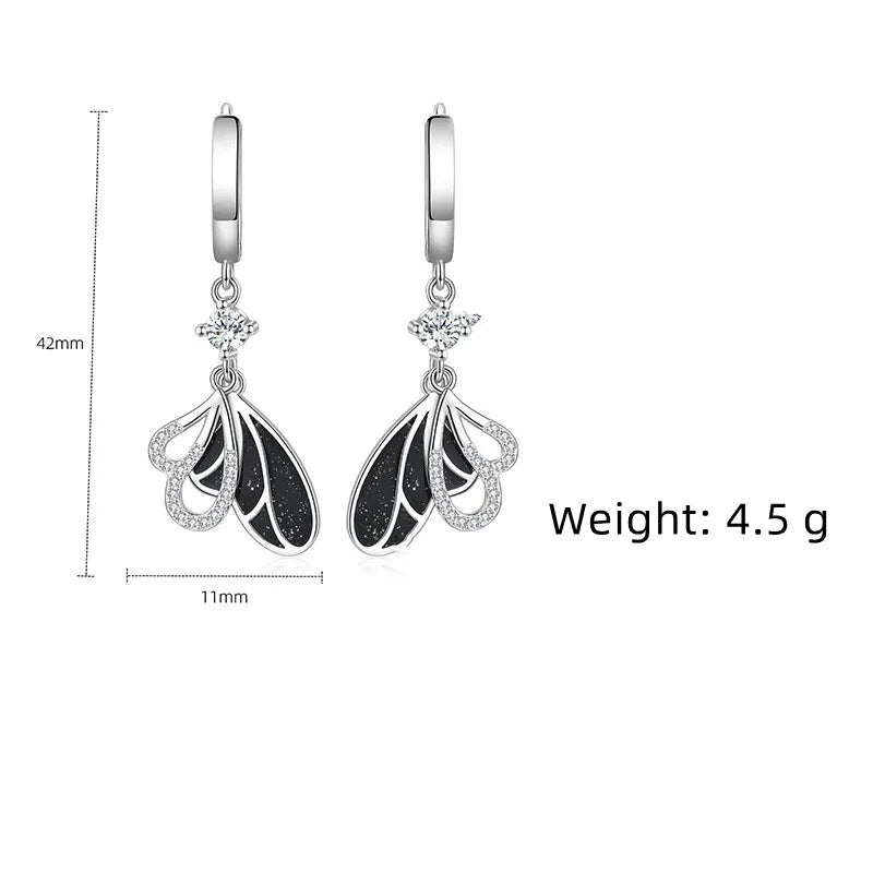 Boucles d'Oreilles Femmes Pendantes Argent 925 Nœud Zircon - Bijou Femme Élégant