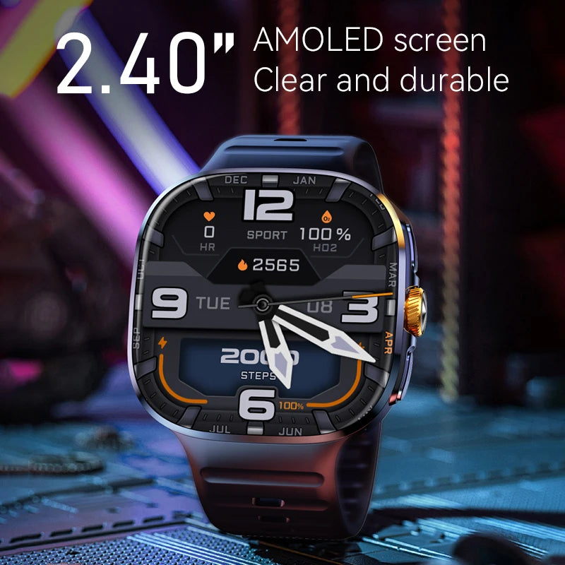 Montre Connectée M99 2026 - Écran AMOLED 2,4 Pouces Carte SIM GPS WiFi Caméra 190° Android 10.0