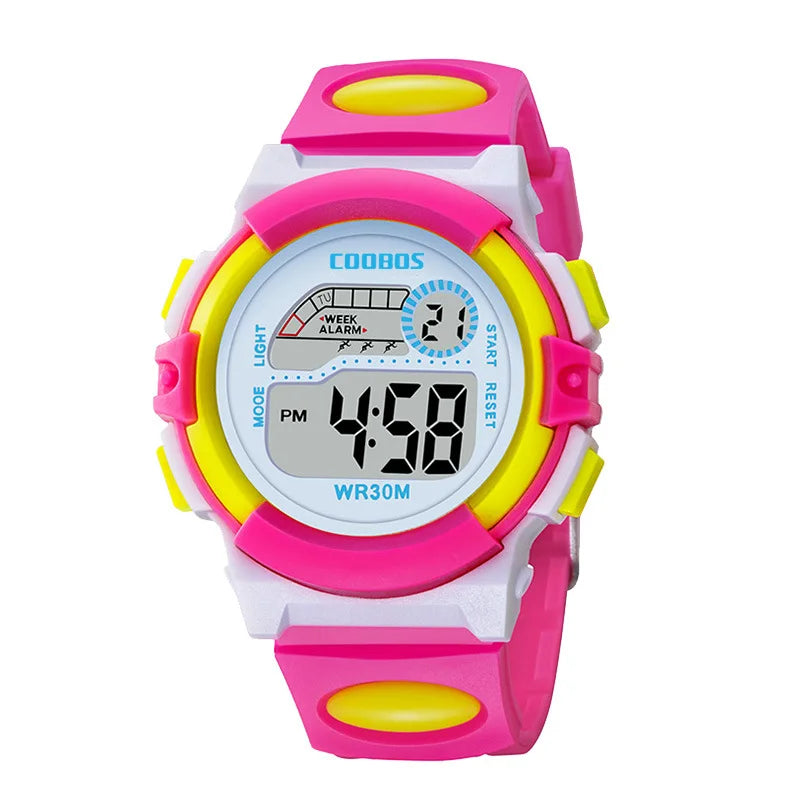 MOONBIFFY - Montre Enfant Militaire Sport Digitale LED - Alarme - Lumineux - Étanche 3 ATM - Camouflage