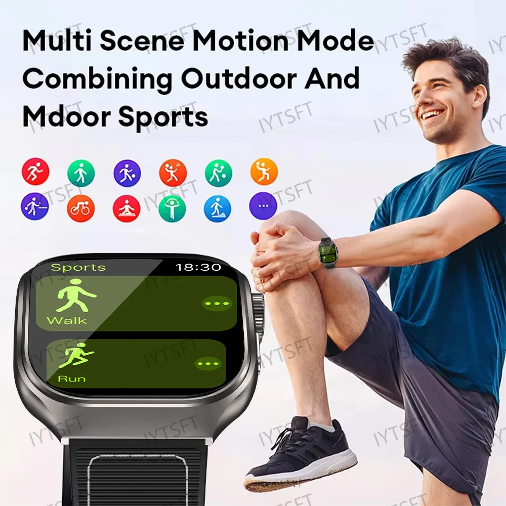 LAXASFIT - Montre Intelligente LAXASFIT 2.01" Écran Incurvé - Bluetooth 5.3 - Appels HD - Modes Sport - Android iOS