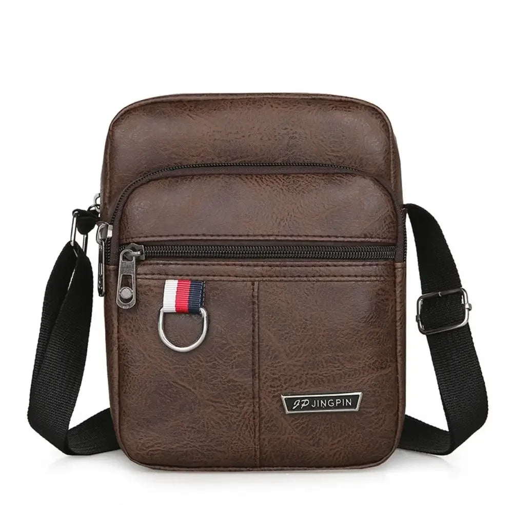 Sacoche Homme Cuir PU Imperméable Grande Capacité - Sacoche Bandoulière Casual