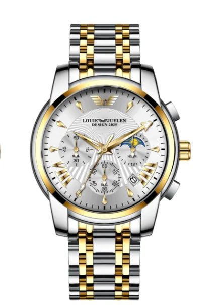 Montre Homme LOUIE JUELEN 2026 - Chronographe Multifonction Soleil Lune Étoiles