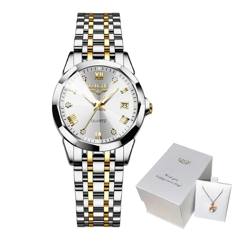 Montre Femme LIGE Élégante Ultra-Mince - Style Nordique Minimaliste Acier Inoxydable