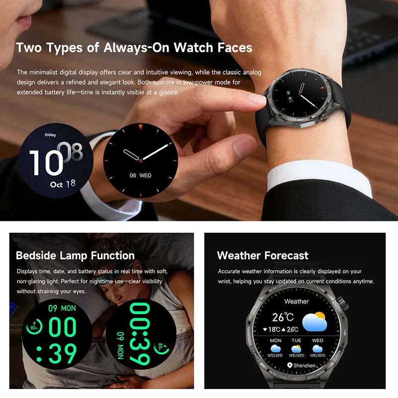 Montre Connectée Sport 2026 AMOLED NFC - Always Display, Appels Bluetooth, GPS, IP67, 30 Jours Autonomie