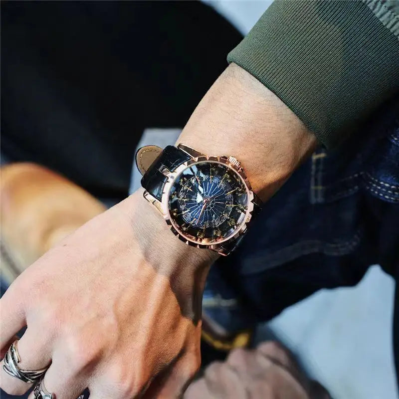 NOUVEAUTES 2026 !!! - Montre Homme Luxe Douze Chevaliers Table Ronde - Concept Trou de Ver Zodiac
