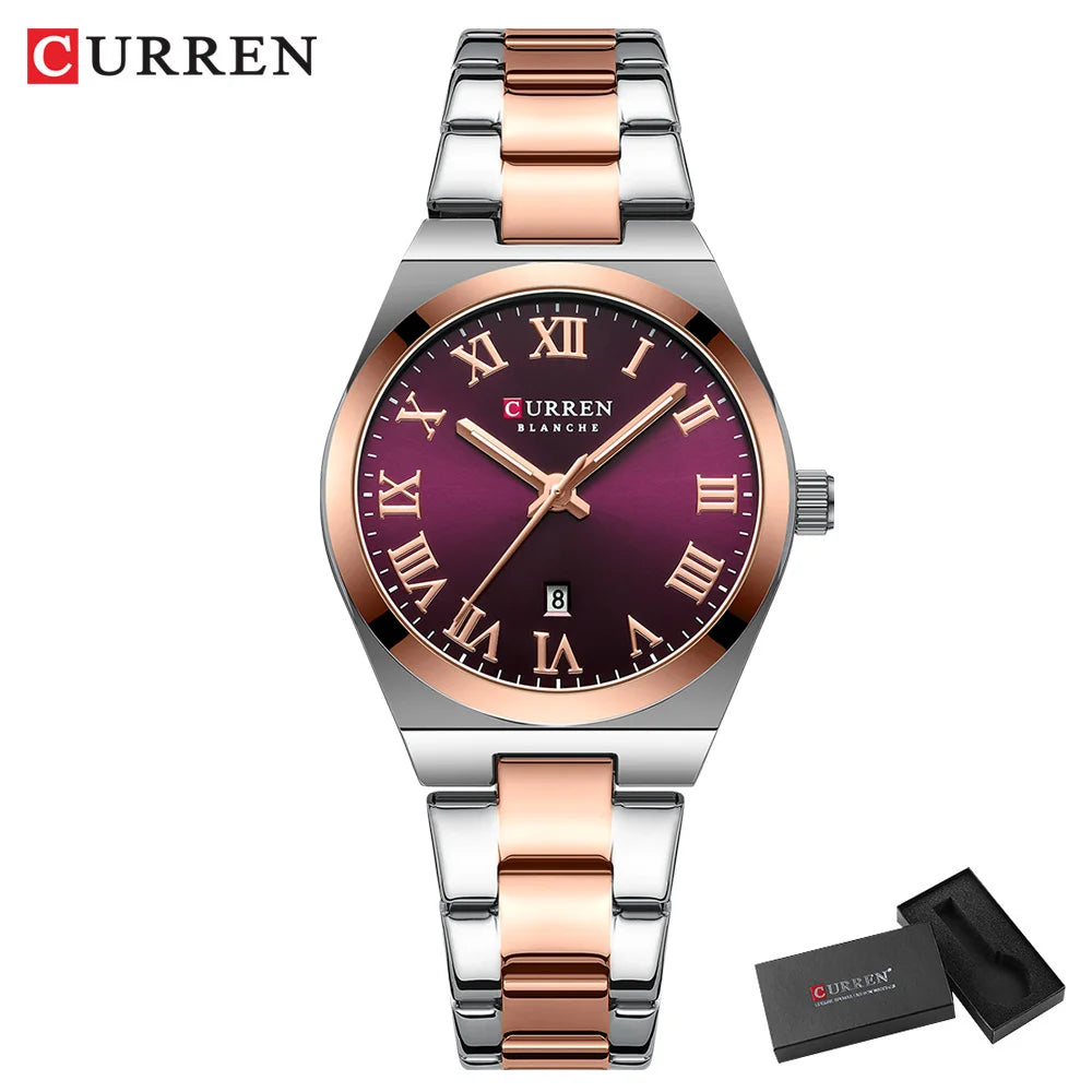 Montre Femme CURREN Mode - Acier Inoxydable Or Étanche Quartz Romantique