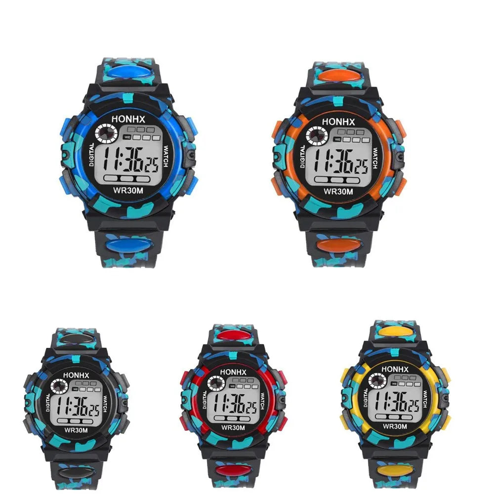 MOONBIFFY - Montre Enfant Multifonction Sport Camouflage - Digitale Électronique - Étanche - Fille Garçon