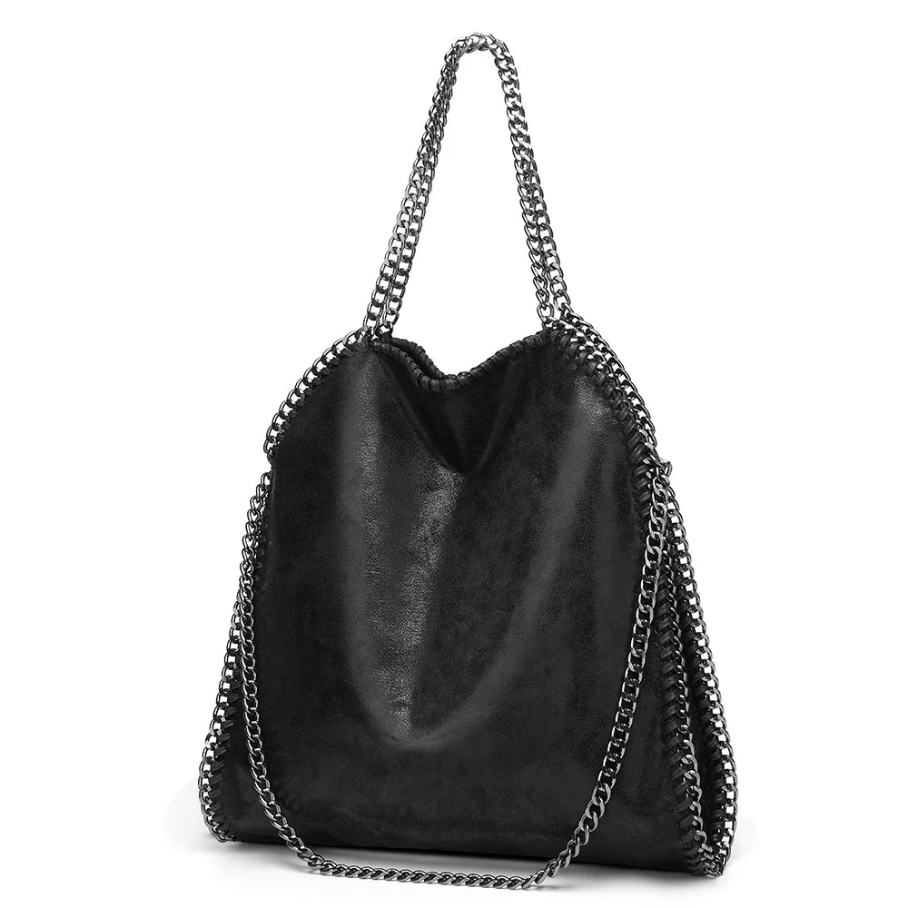 Sac à Main Femme Design Mode Chaîne Portable - Grand Sac Bandoulière Bucket
