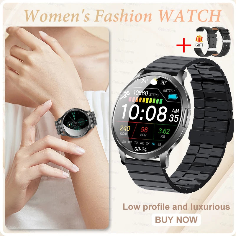 Montre Connectée Femme GUHUAVMI 2026 – Écran AMOLED 1.32", Appels Bluetooth, Suivi Santé & 100+ Sports