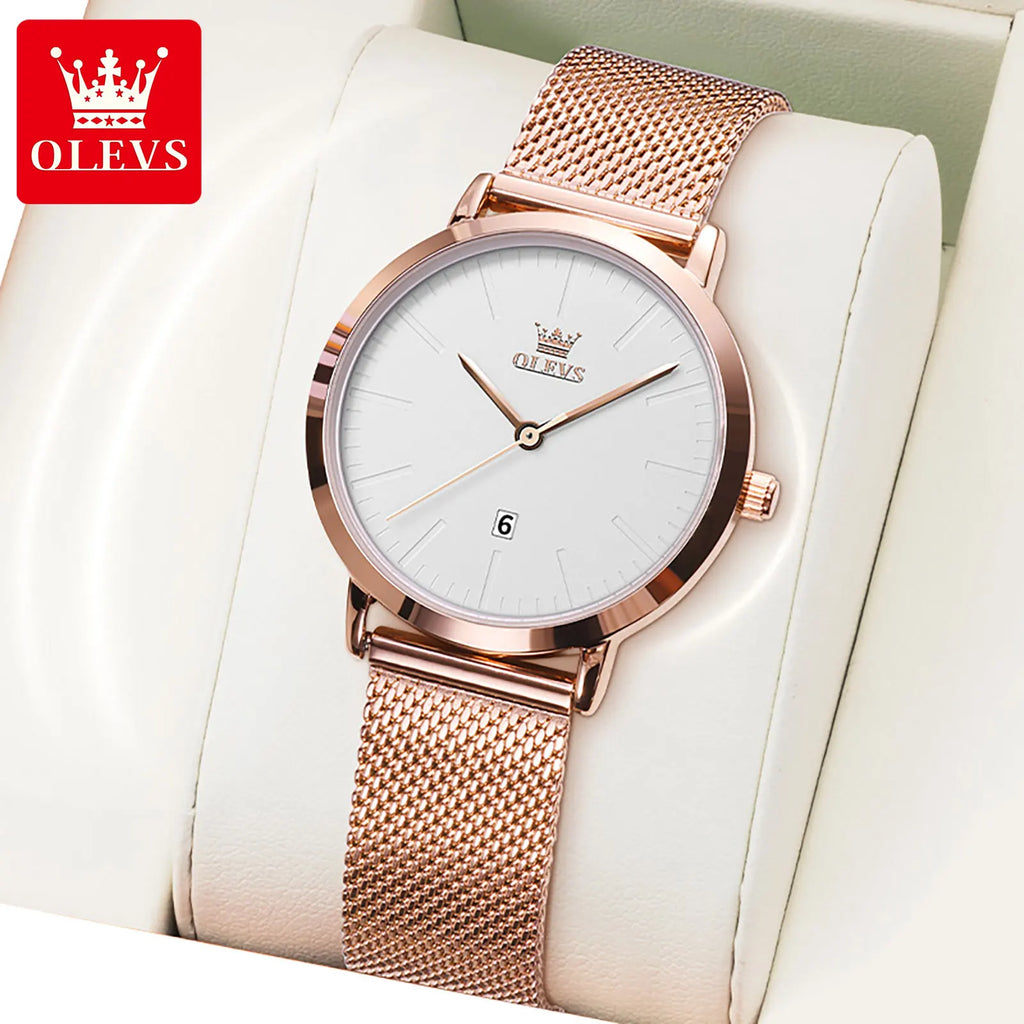 OLEVS - Montre Femme, Or Rose, Mode de Luxe, Originale