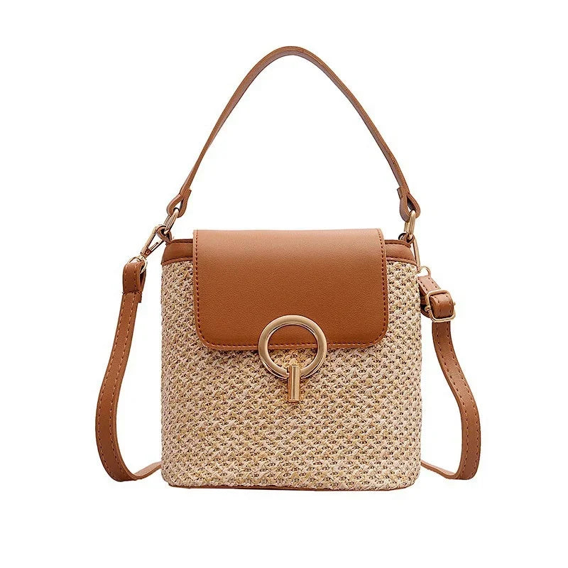 Sac à Main Femme Tressé Plage 2025 Tendance Coréenne - Sac Seau Bandoulière Fashion