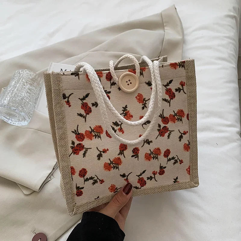 Sac à Main Femme 2025 Grande Capacité - Cabas Shopping Voyage Motif Floral Designer